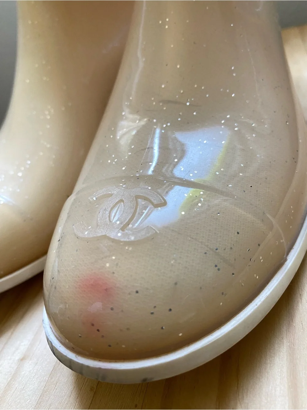 Women's Knee-High Rain Boots in Cream